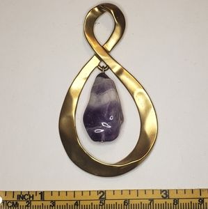 Amethyst Figure Eight Gold Pendant